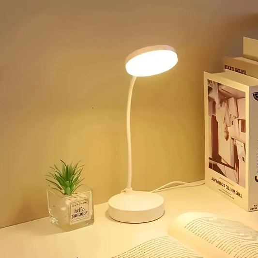 Flexible LED Desk Lamp with 3-Level Dimmer, USB Powered, Eye-Caring, Warm, White Light,