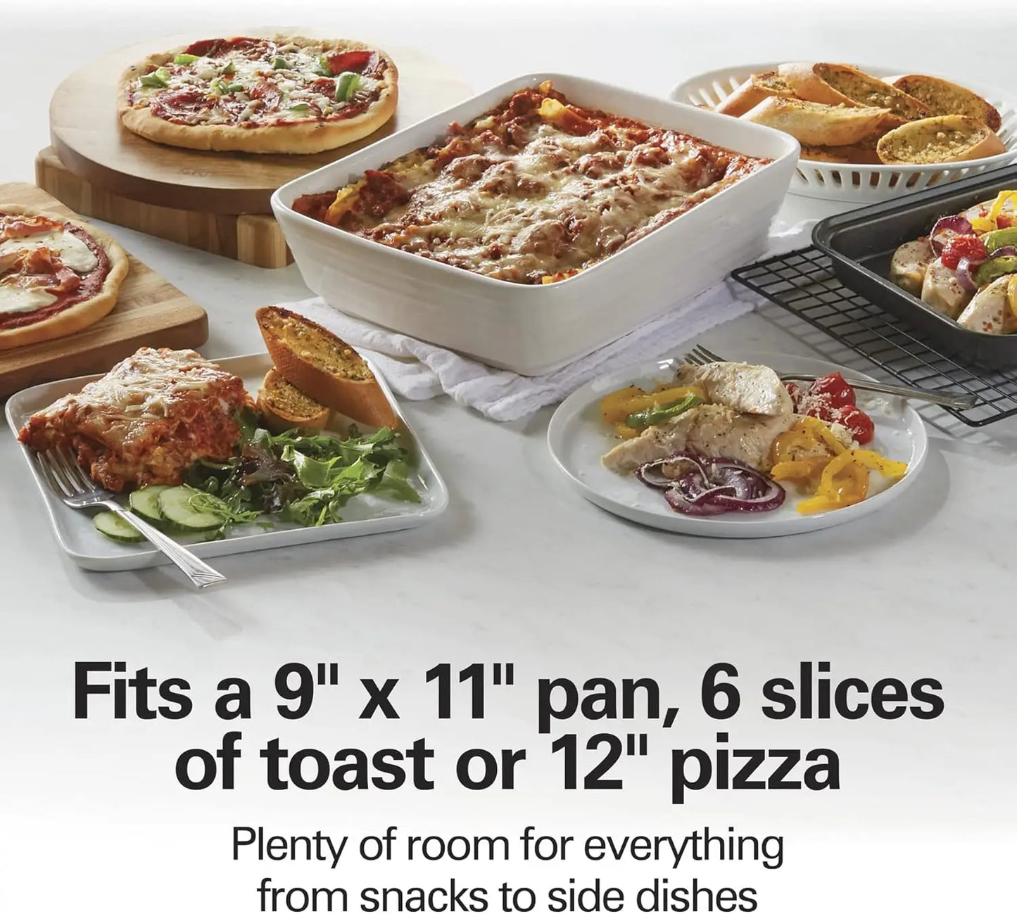 6 Slice Countertop Toaster Oven With Easy Reach Roll-Top Door, Bake, Broil & Toast Functions, Auto Shutoff, Silver .