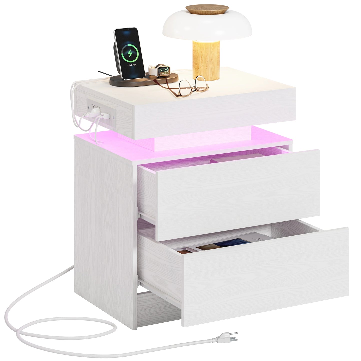Night Stand with Charging Station