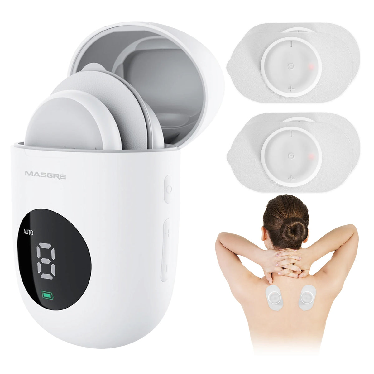 Masgre Wireless TENS EMS Unit - Pads for Electric Muscle Stimulator -.