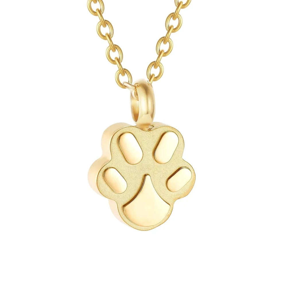Pet Cremation Jewelry for Ashes Pendant Paw Print Pet Urn Necklace .