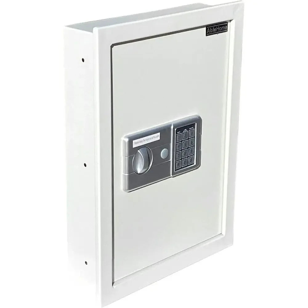 Electronic Safe with Wall Mount for Firearms and Valuables - White/Light Grey