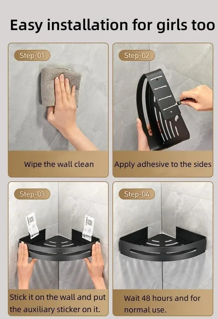 1/2/3Pcs Triangle Adhesive Shower Caddy Corner Shower