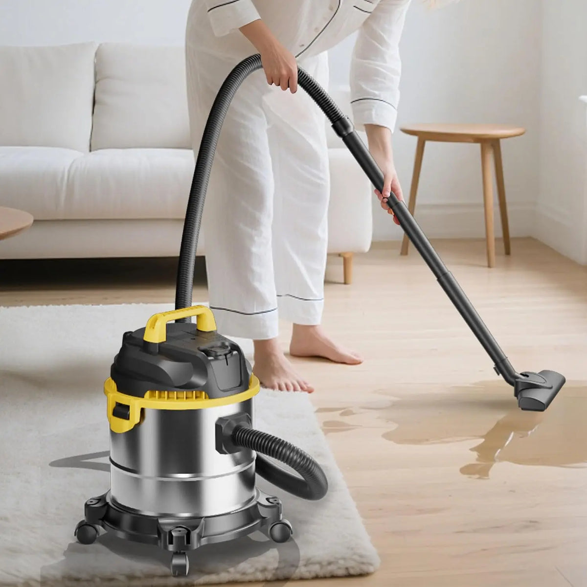 5 Gallon Stainless Steel Wet Dry Vacuum Cleaner with Blower Function, Strong Suction for Dust, Debris, Liquid.