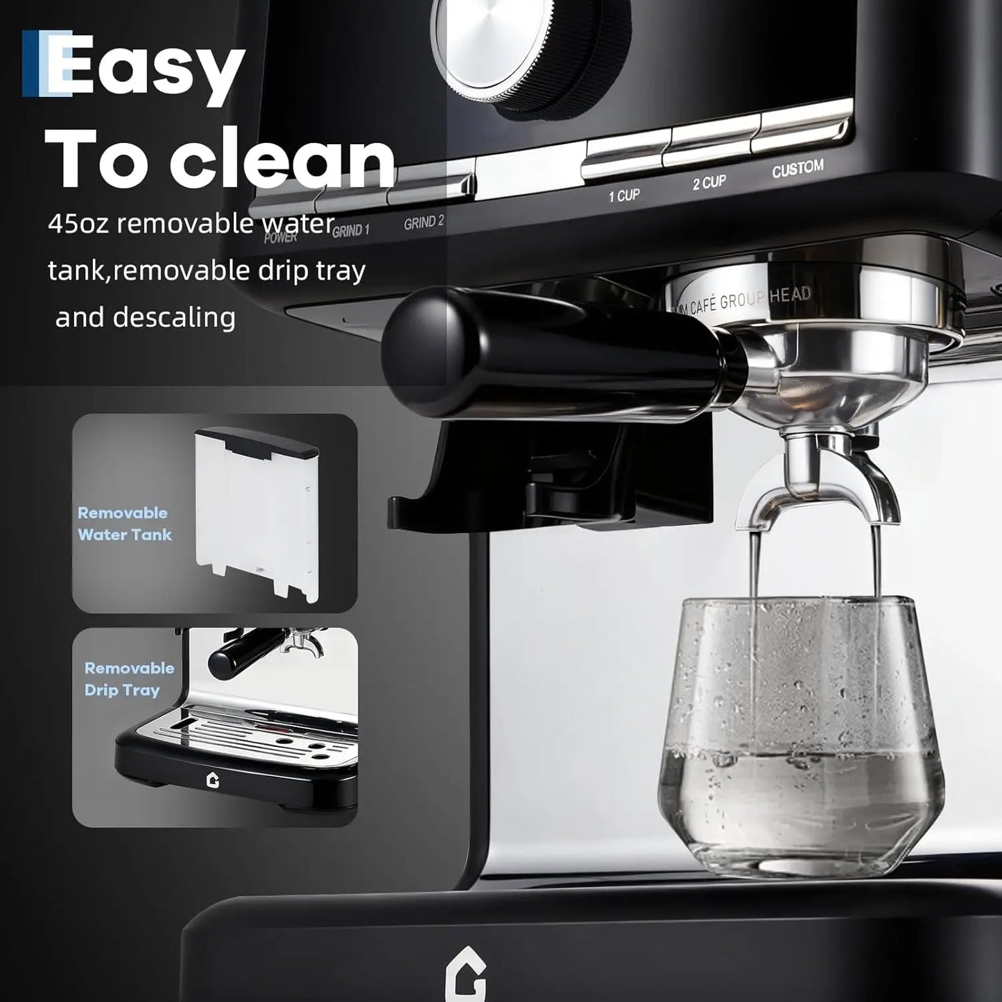 Espresso Machine with Grinder, . for Cappuccino and Latte