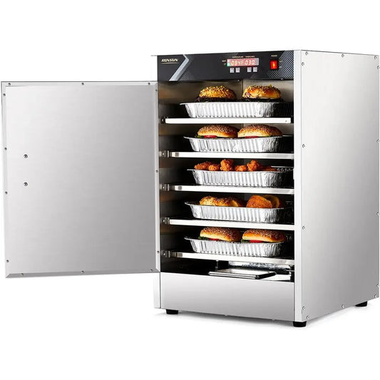 5-Tier Commercial Food Warmer, Hot Box Food Warmer .w/Removable Shelves Water Tray,. Electric