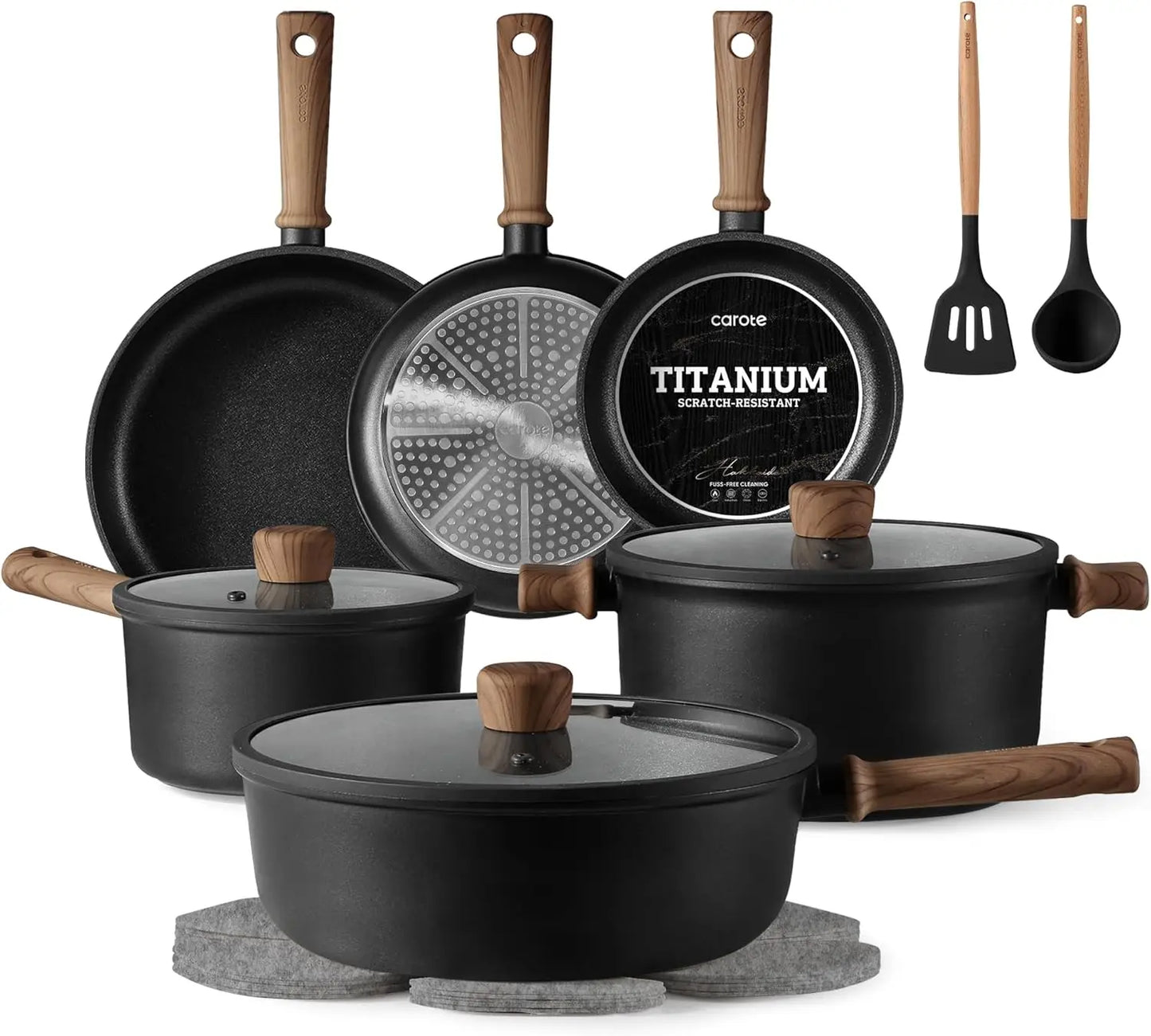 16-Piece Nonstick Cookware Set with Induction-Ready Pots and Pans