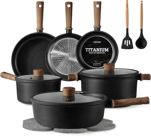 16-Piece Nonstick Cookware Set with Induction-Ready Pots and Pans