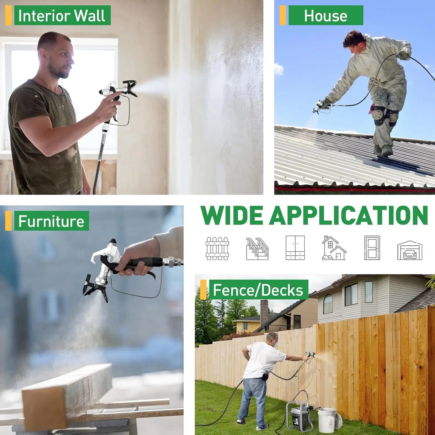 750W Airless Paint Sprayer 3000PSI High Efficiency Electric. Handheld Paint Sprayers.