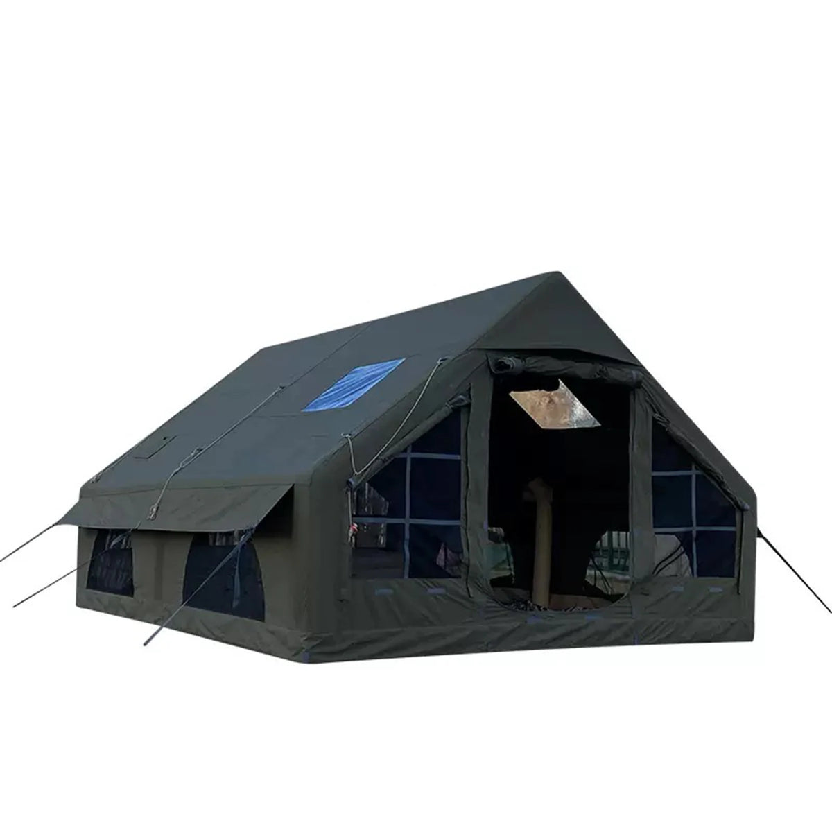 PAKICETUS Large Luxury Inflatable Glamping Tent with Manual Hand Pump, Easy Setup 4 Season Anti-Snow Spacious Family Shelter, Weatherproof Air Tent .