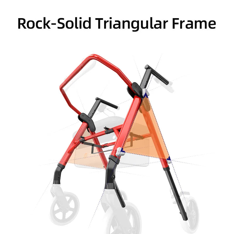Walkers For Seniors, Maidesite Rollator Walker With Seat, Max 350 Lbs, Avant Walkers With Ergo Seat & Backrest