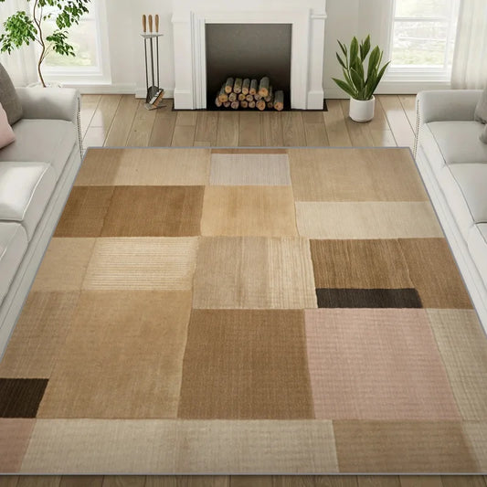 Nordic Minimalist Geometric Color Block Large Living Room Carpet