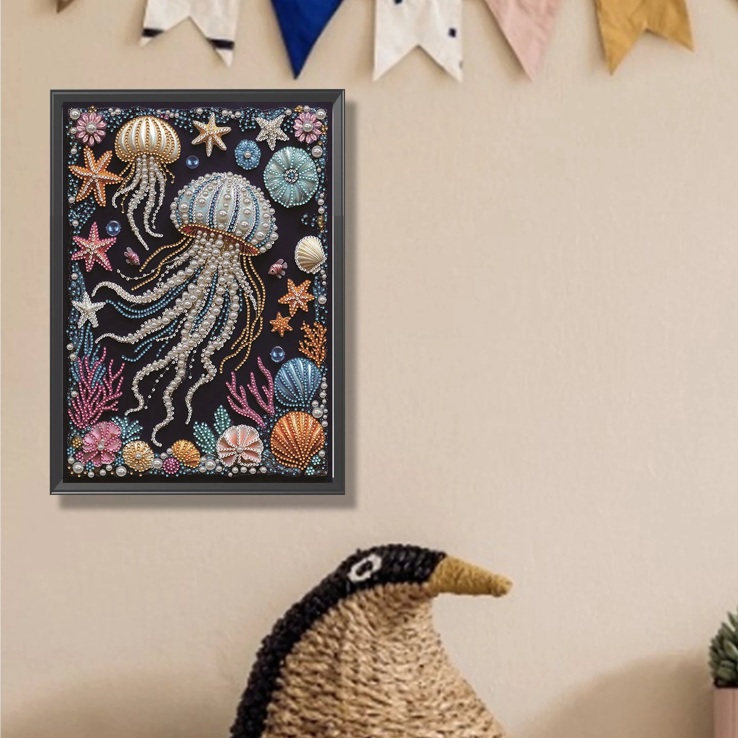 Owl Jellyfish Special Shaped  Diamonds Paintings 30x40cm