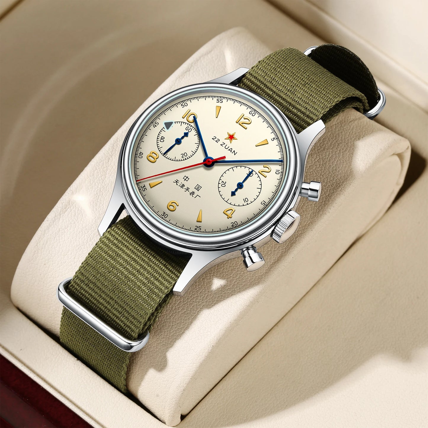 Seagull 1963 International Edition Watch for Men Chronograph Manual Winding .