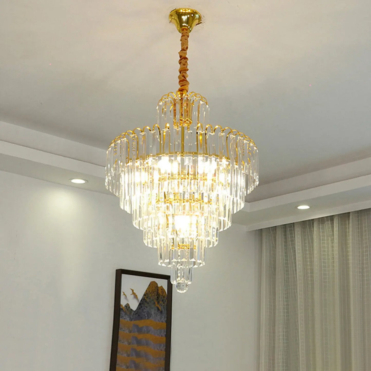 Luxury Crystal Chandelier Modern Ceiling Light Lamp Pendant Fixture