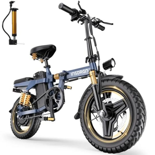 14 Folding Electric Bike for Adults with 1500W Peak Motor 20MPH Max Speed