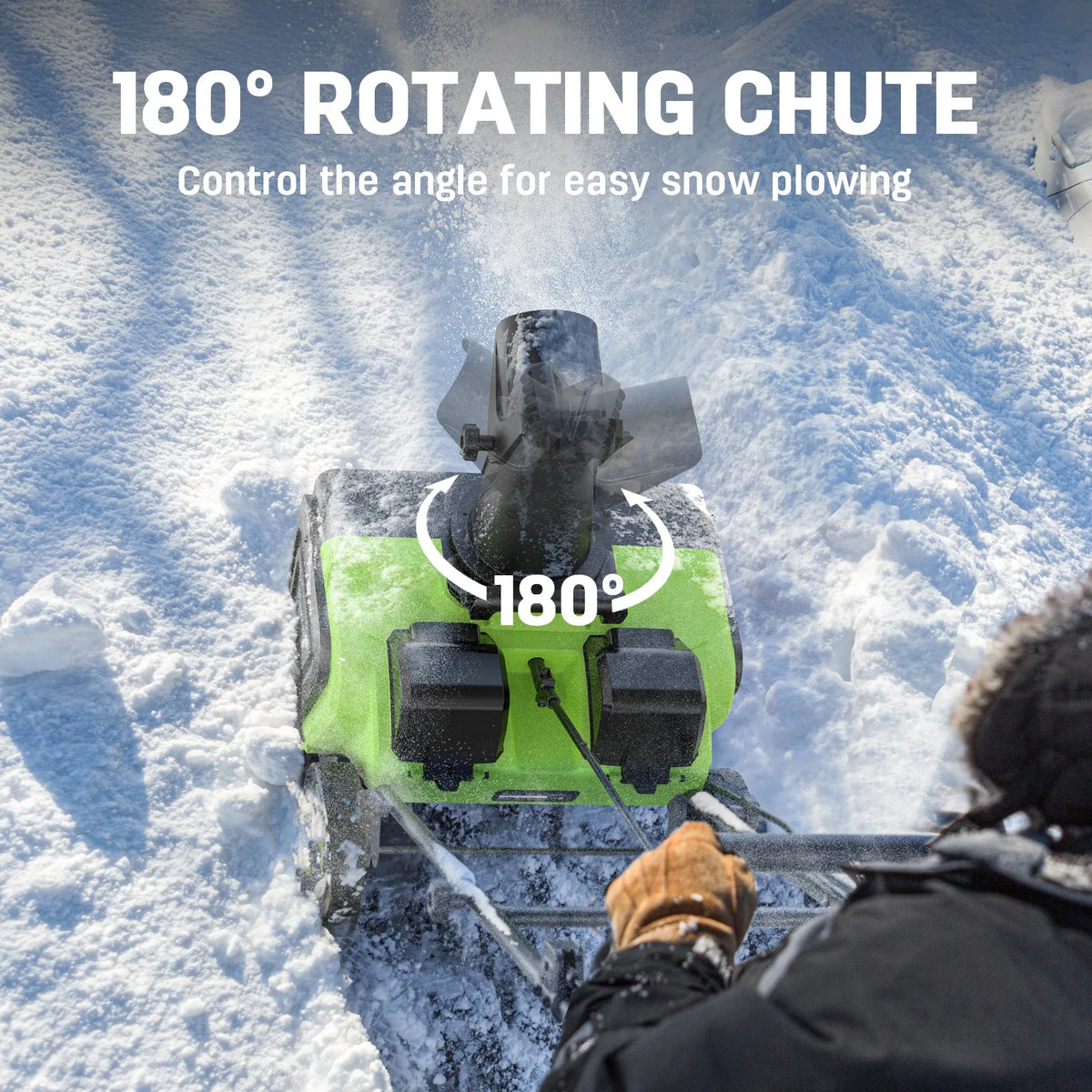 Deli 2x21V Cordless Snow Blower 20 Inch Brushless Snow T.2 Batteries and Charger .