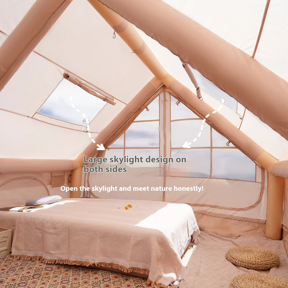 Inflatable Tents For Adult Camping, Luxury Camping Tents, Inflatable Tents With Stove Plug, 4/6/8 Person Family .