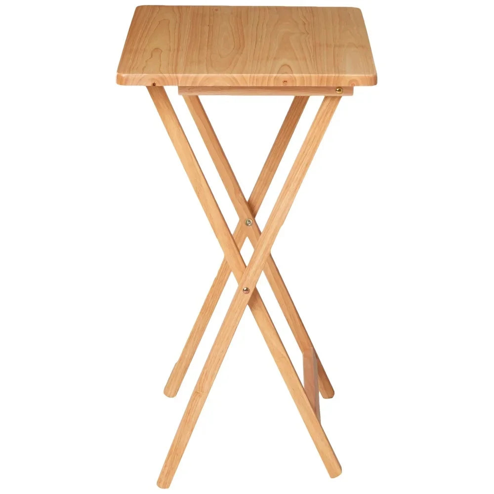 Indoor Folding TV Tray Table Portable Lightweight Solid Rubberwood .