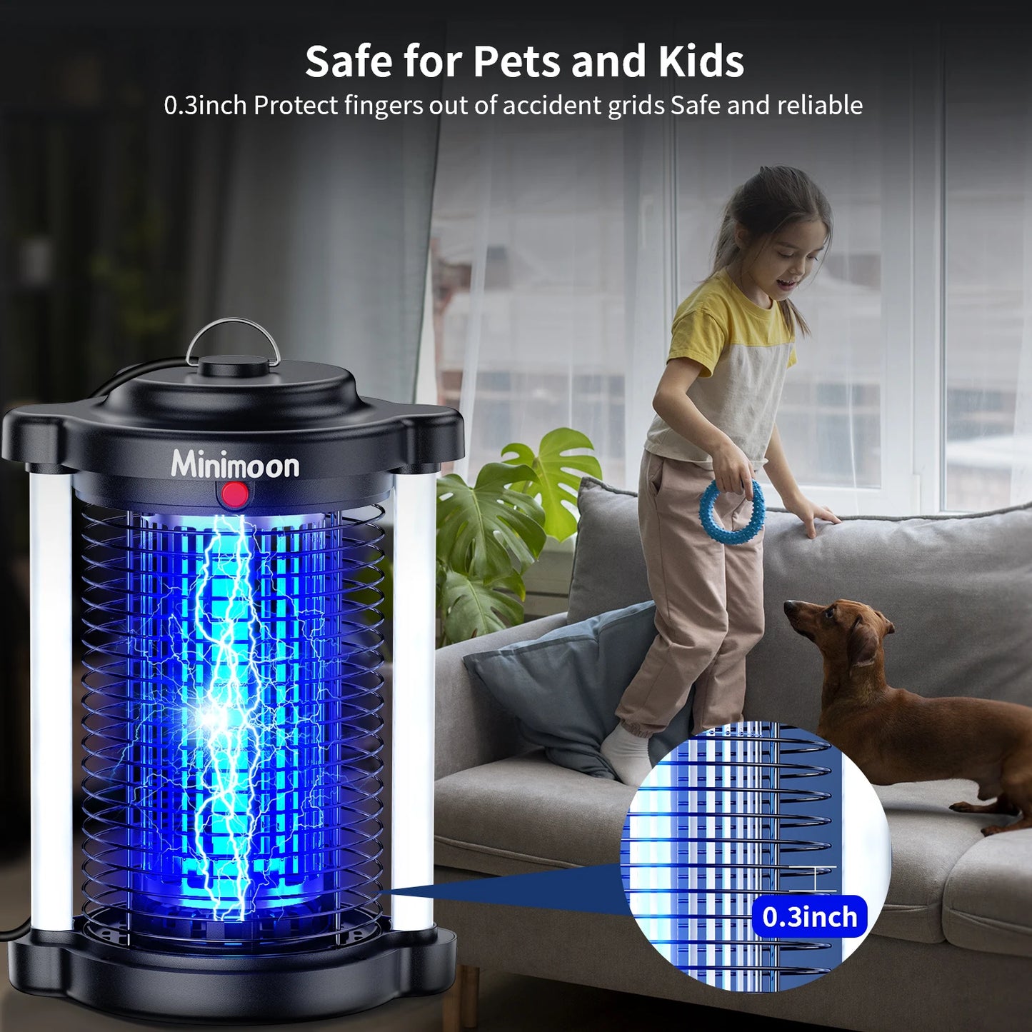 Bug Zapper Outdoor Mosquito Zapper with LED Light 4200V Fly Zapper 15W Electric Fly Traps .
