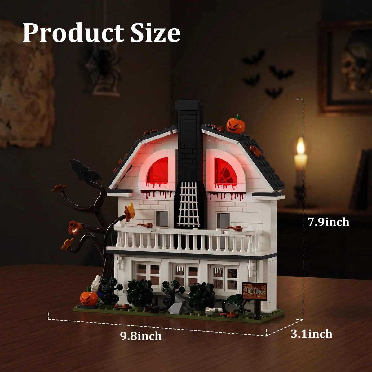 Amityville Horror House Building Blocks Set Horror Movie Haunted Manor Model .