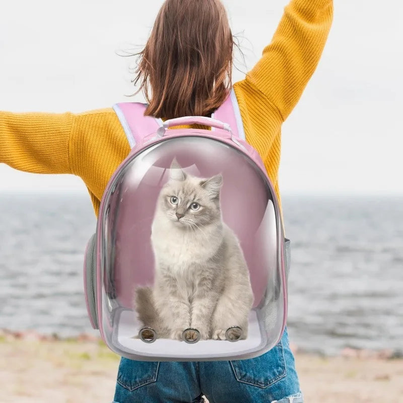Pet Cat Carrying Bag Space Pet Backpacks Breathable Portable Transparent Backpack Puppy Dog Transport Carrier Space Capsule Bags