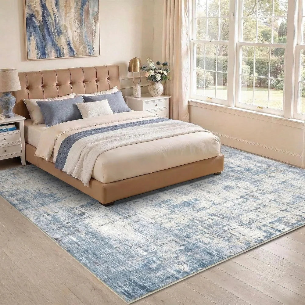 8x10 Washable Abstract Rug ., Non Slip Soft Carpets, Stain Resistant.