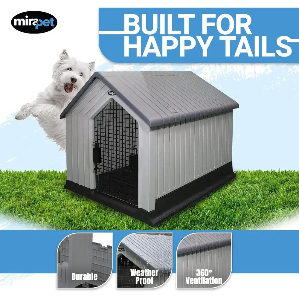 Sturdy Waterproof Plastic Dog House for Small Dogs.