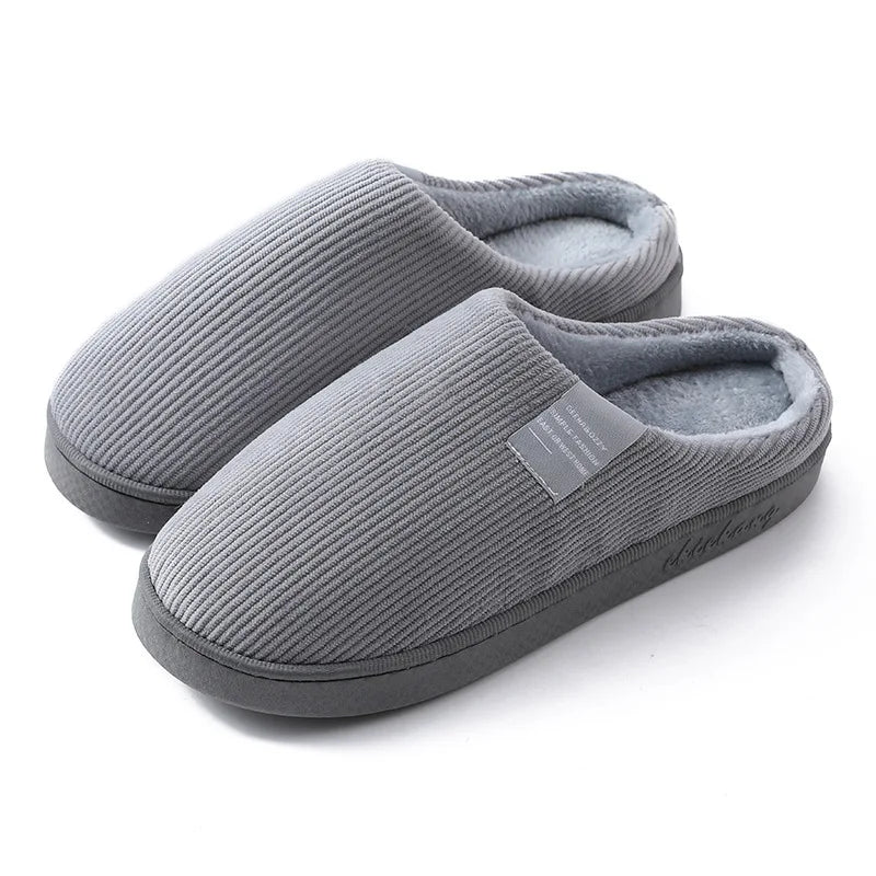 Cotton Slippers Women's Home Autumn and Winter Home Indoor Warm Couple Plush .