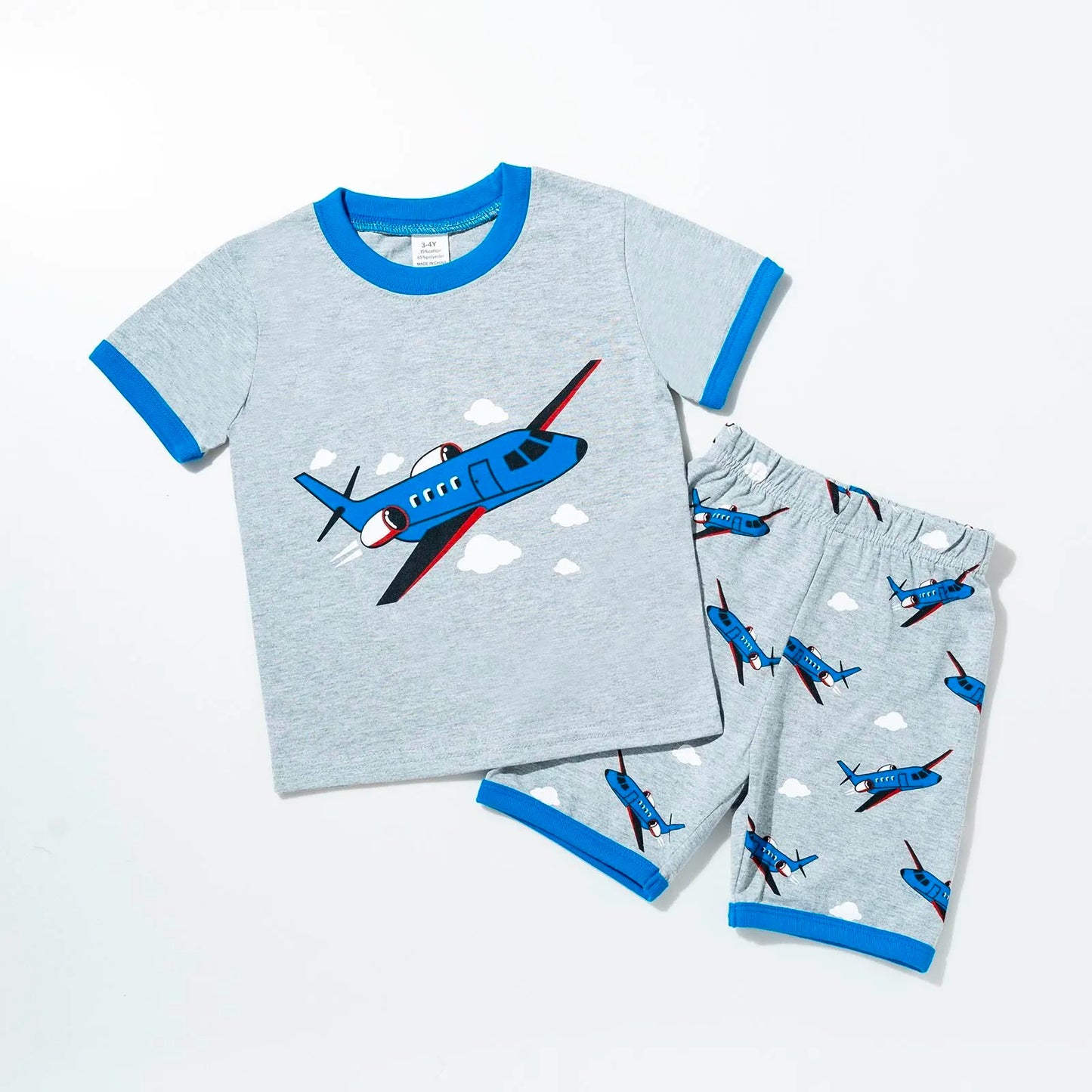Toddler Baby Boy Pajamas Sets Summer Cotton Children Pyjama Short Cute Airplane Toys Pj For Kids Clothes Toddlers Boys Clothing