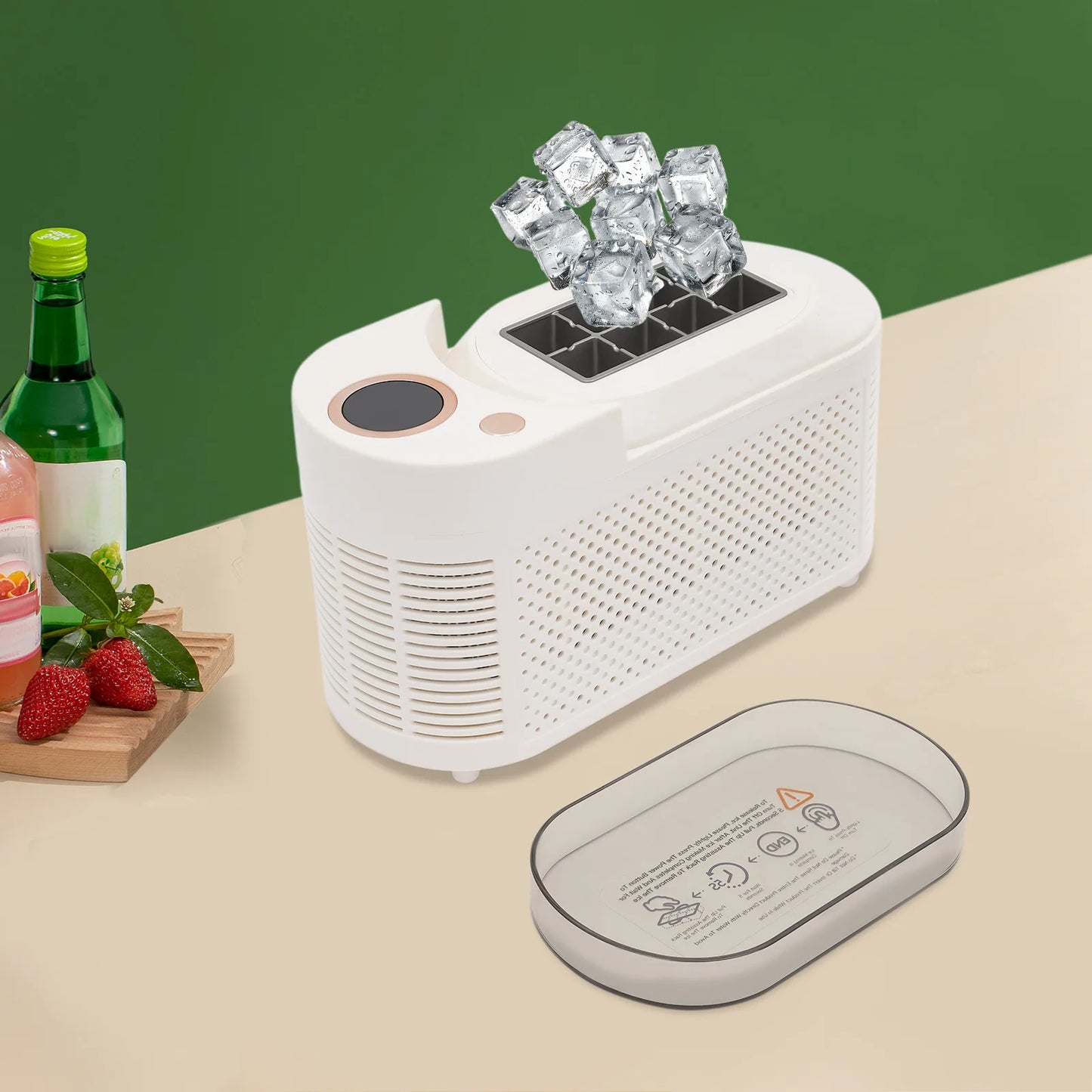 120W Portable Small Ice Maker, . 8 Cubes Compact  Ice-making .
