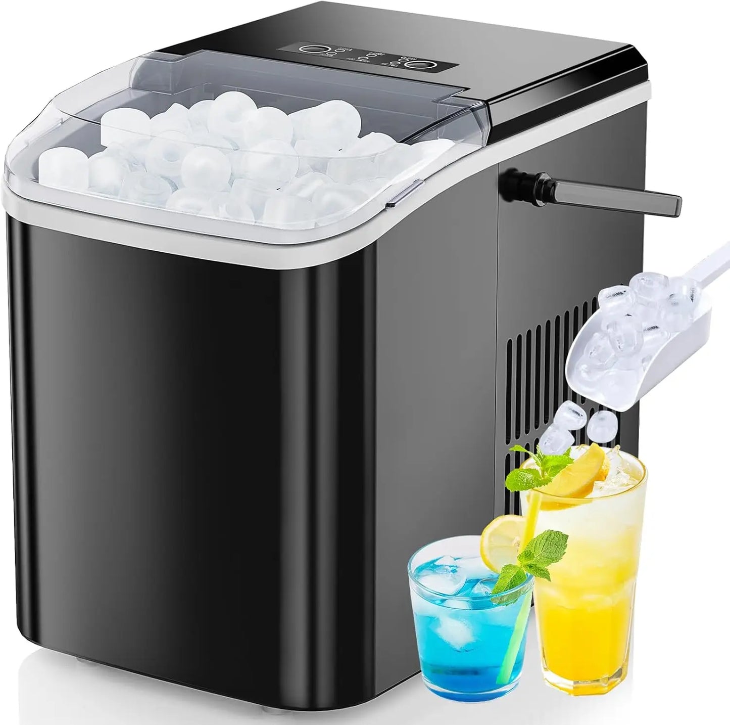 Portable Countertop Ice Maker, 26lbs/24H, 9 Cubes in 6 Mins,.