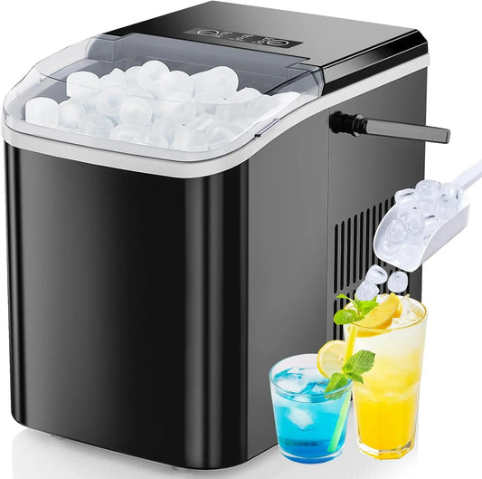 Portable Countertop Ice Maker, 26lbs/24H, 9 Cubes in 6 Mins,.