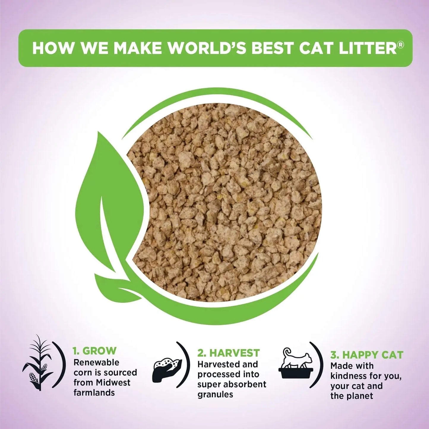 Cat Litter for Multiple Cats Lavender Scented 15-Pounds Quick Clumping Dust Free Long-Lasting Odor Control