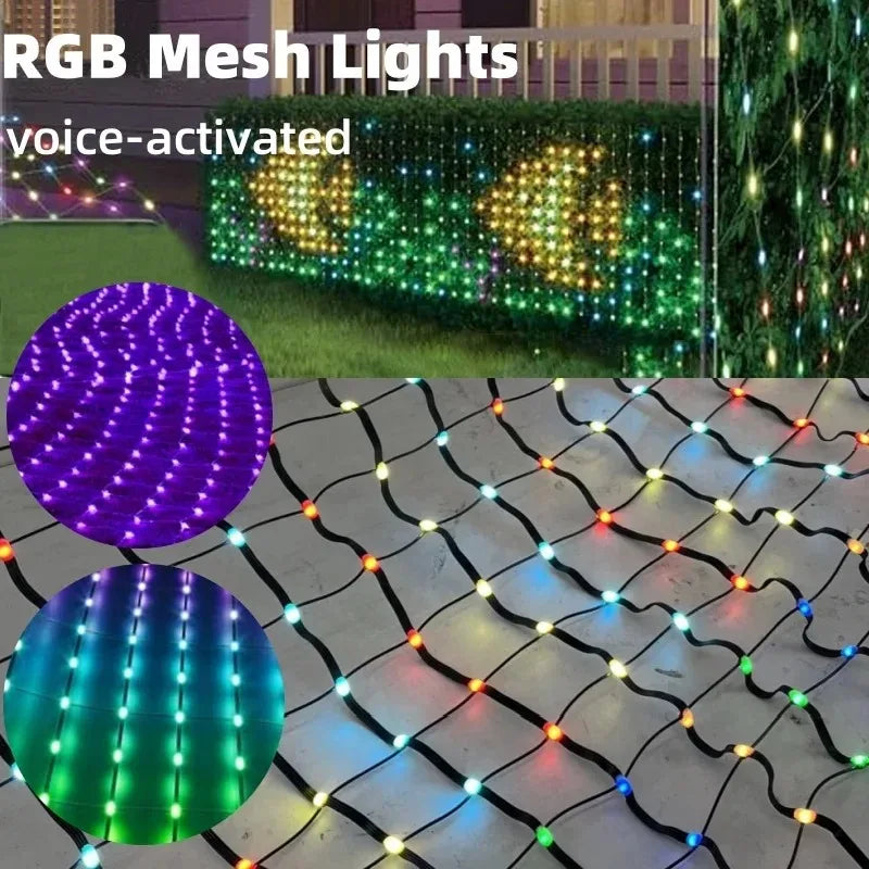 Smart Net Lights Outdoor, RGB&IC Lights with App/Remote Control.