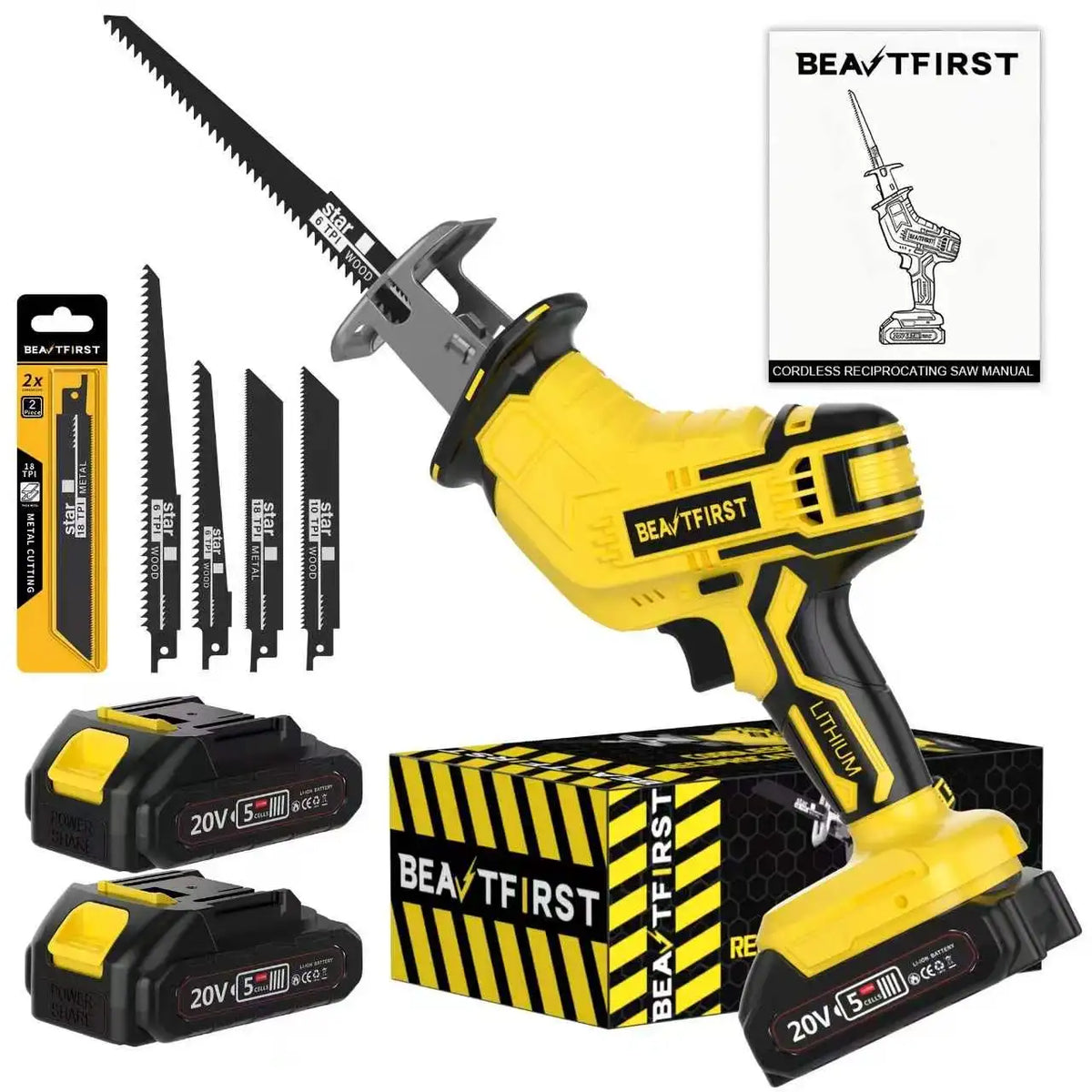 Brand new upgraded electric reciprocating saw, cordless jigsaw with LED light and safety lock