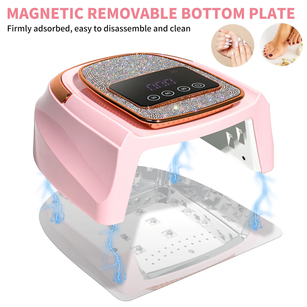Professional UV LED Nail Lamp Rechargeable 30 LED Nail Dryer .