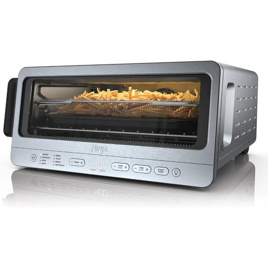 Ninja Air Fryer Toaster Oven Combo   8-in-1 Functionality   Flip Up & Away for Storage Space   Air Fry Basket, Sheet Pan