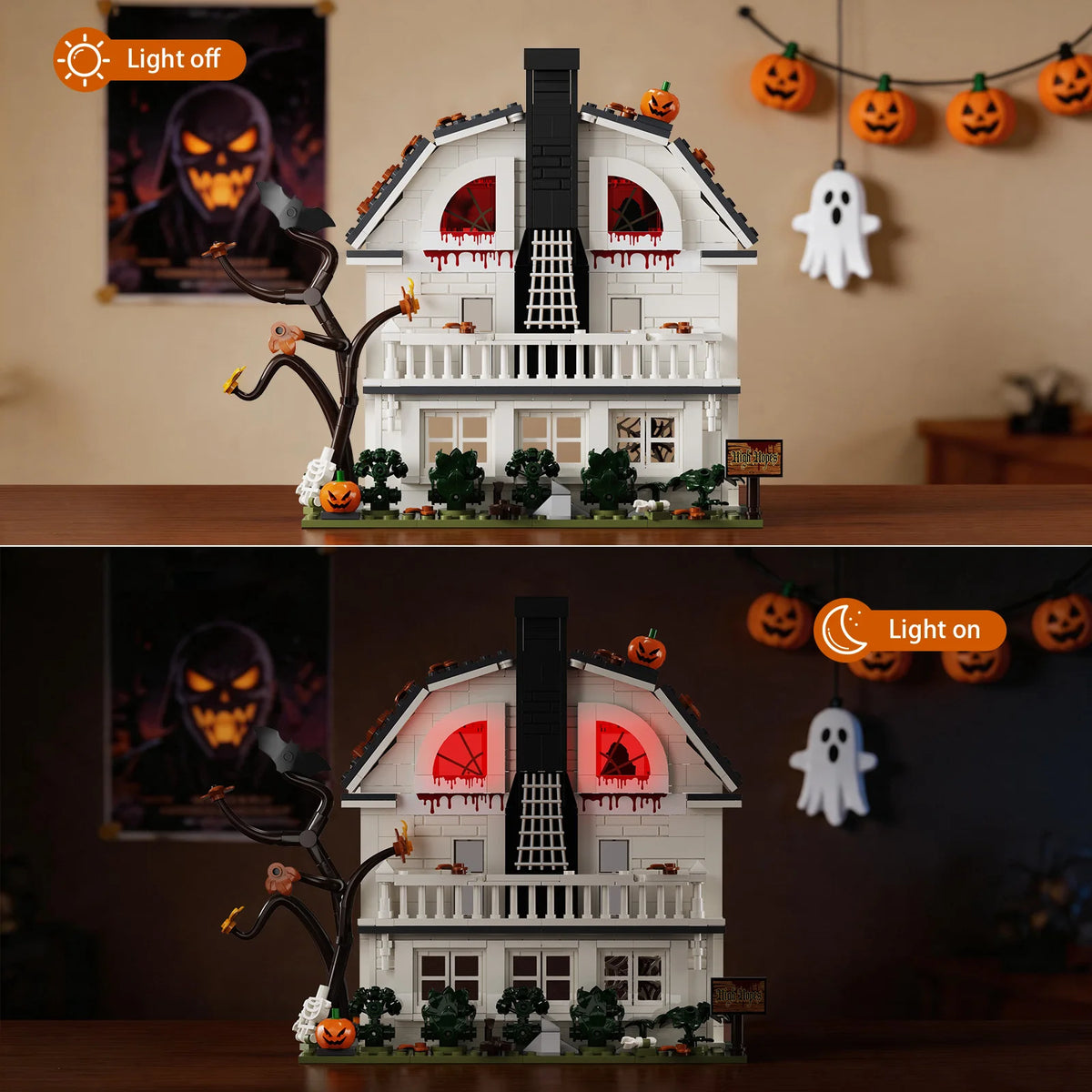 Amityville Horror House Building Blocks Set Horror Movie Haunted Manor Model .