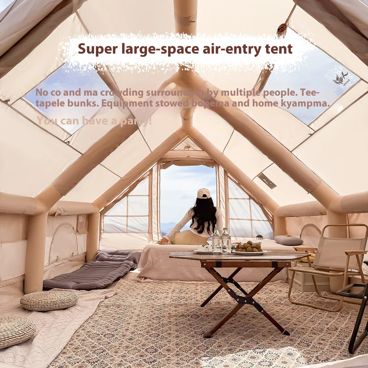 Inflatable Tents For Adult Camping, Luxury Camping Tents, Inflatable Tents With Stove Plug, 4/6/8 Person Family .