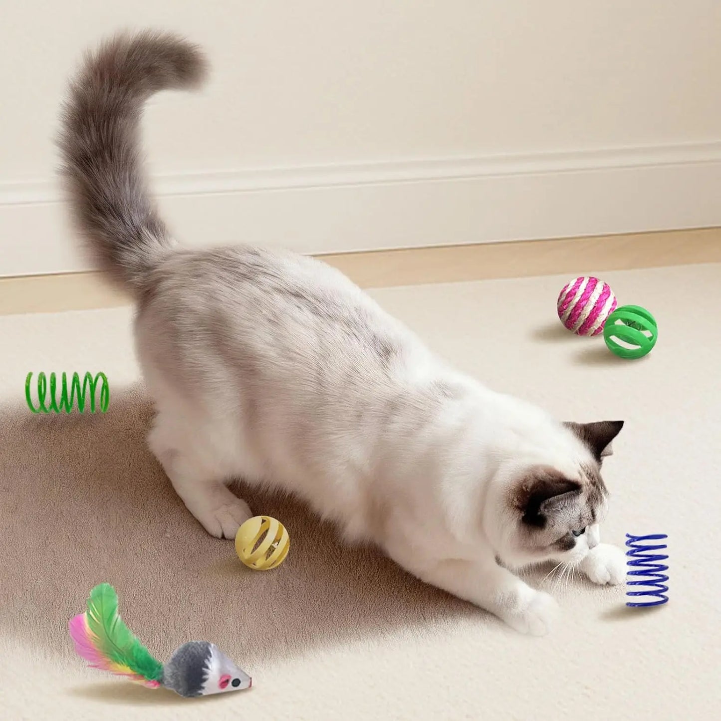 34 Pcs Interactive Cat Toys Set for Indoor Kittens