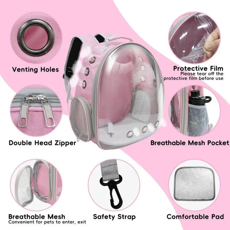 Pet Cat Carrying Bag Space Pet Backpacks Breathable Portable Transparent Backpack Puppy Dog Transport Carrier Space Capsule Bags