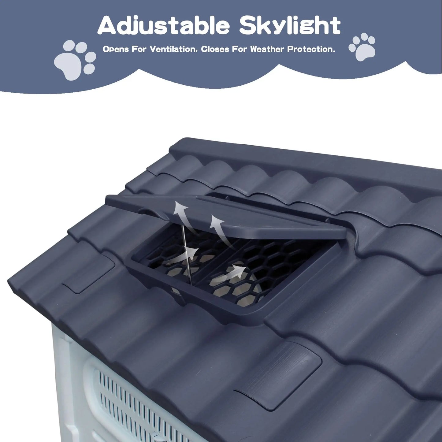 Waterproof Outdoor Dog House With Ventilation, Raised Floor And Openable Roof
