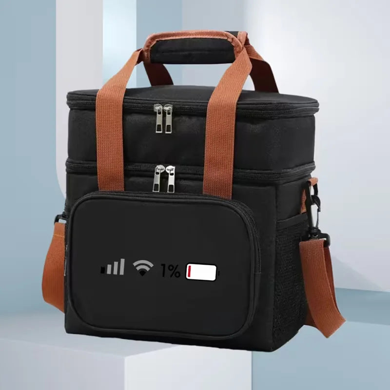 `Portable Insulated Lunch Cooler Tote Handbag, Reusable Thermal Storage Bag .