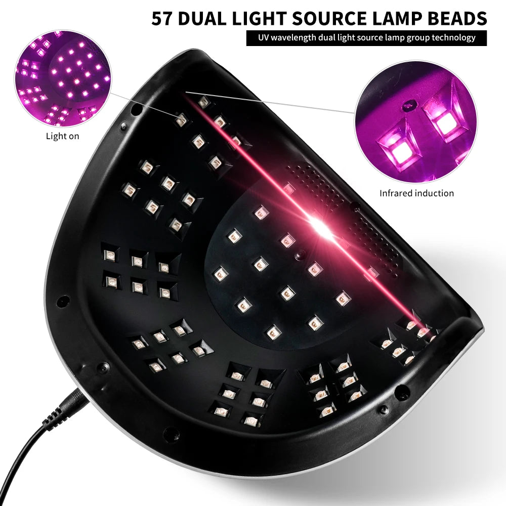 LIMEGIRL 57 UV LED Nail Dryer Professional Nail Lamp for UV Gel Nail Polish Curing Lamp with Timer Automatic Sensor .