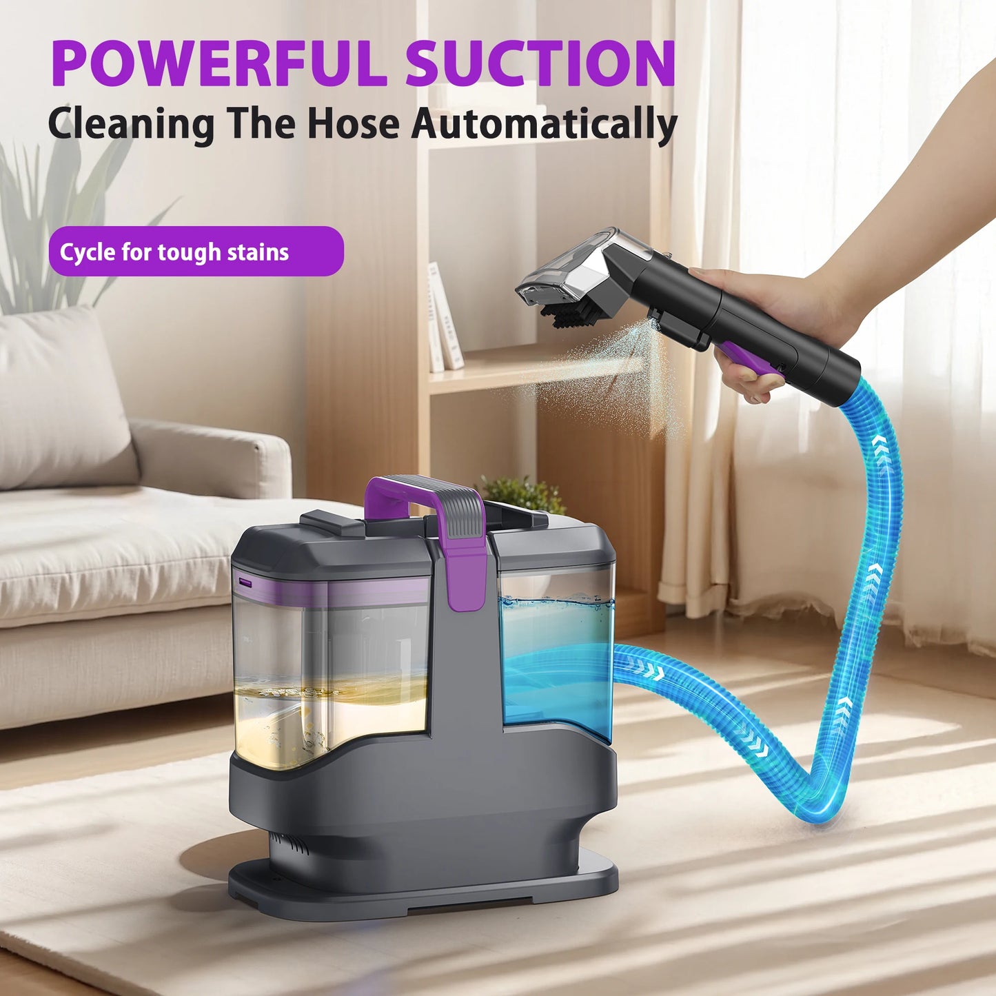 .Portable Carpet & Upholstery Cleaner Machine, 15Kpa 13.5ft Corded Spot Cleaner.