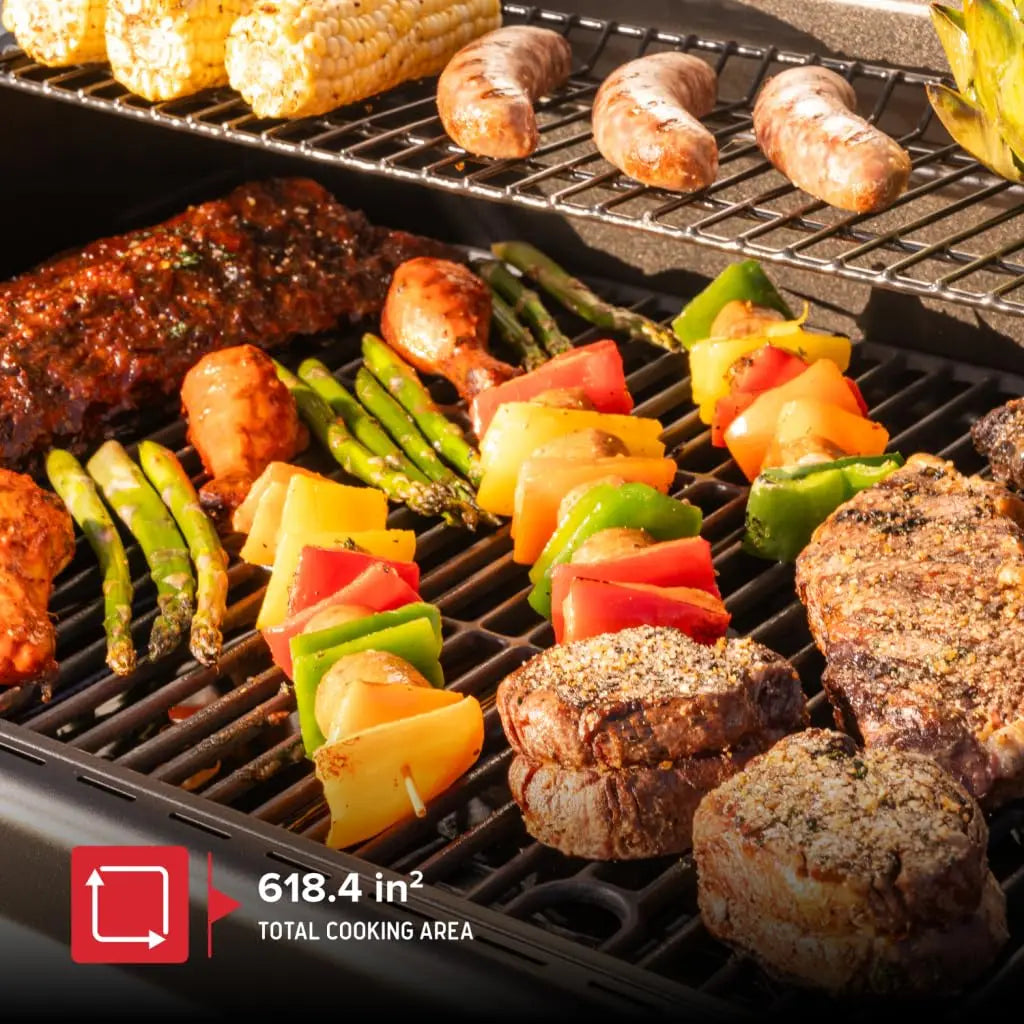 5-Burner Gas Grill with Side Burner, 67,000 BTUs, 618 SQ. In. Cooking Area, Propane .
