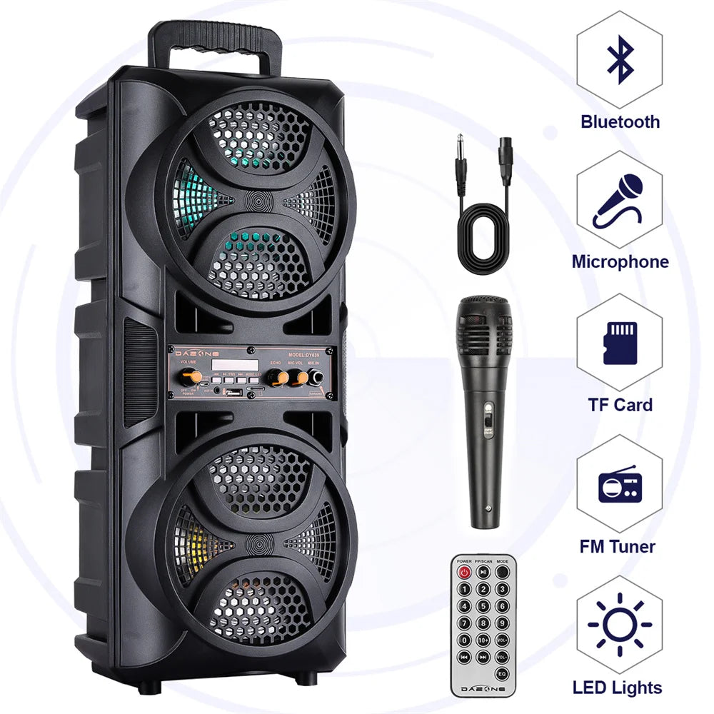 3000W Portable Bluetooth Speaker Sub Woofer Heavy Bass Sound System Party.