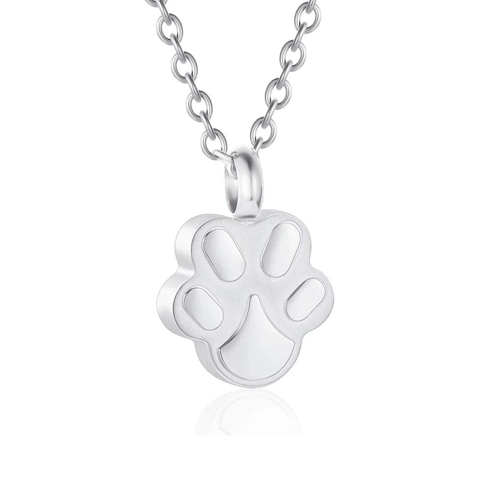 Pet Cremation Jewelry for Ashes Pendant Paw Print Pet Urn Necklace .