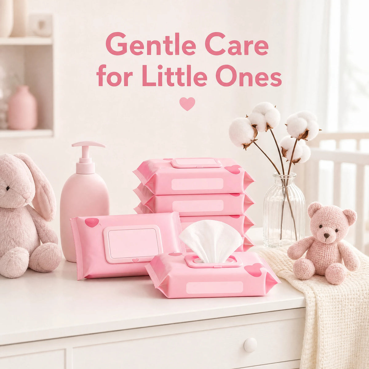 Gentle cleansing for the whole family — order your 10-pack wet wipes today.